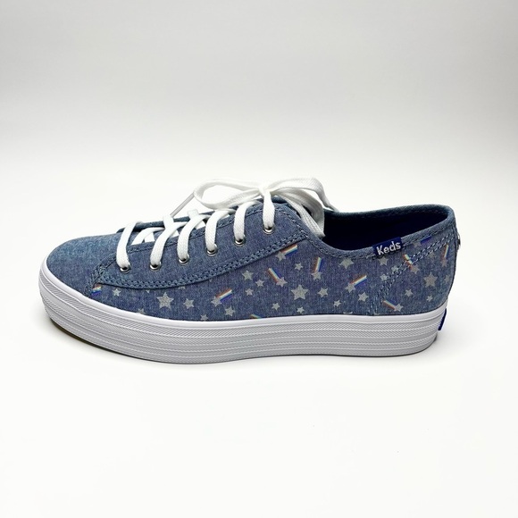 NEW Keds X Sunnylife Collab Rainbow Chambray Triple Kick Sneakers US 7.5 - Picture 1 of 10